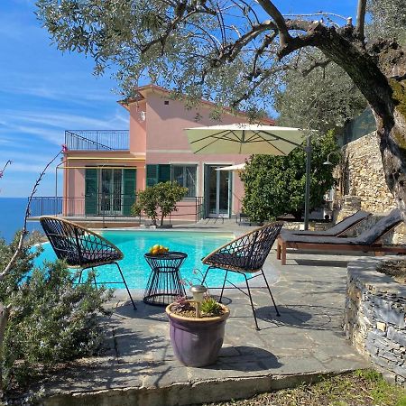 Casaviva - Ampio Trilocale Vista Mare Con Piscina - Pieve Alta Apartment Pieve Ligure Luaran gambar