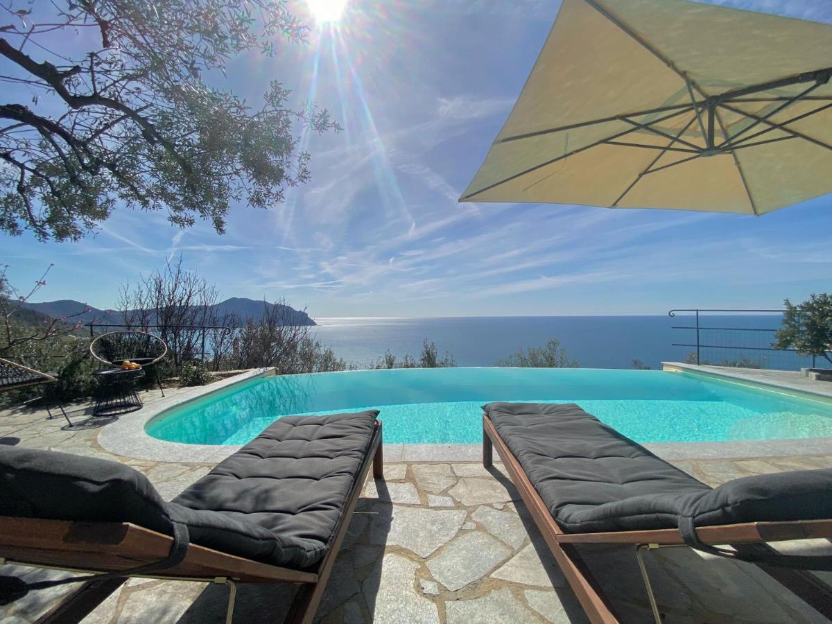 Casaviva - Ampio Trilocale Vista Mare Con Piscina - Pieve Alta Apartment Pieve Ligure Luaran gambar