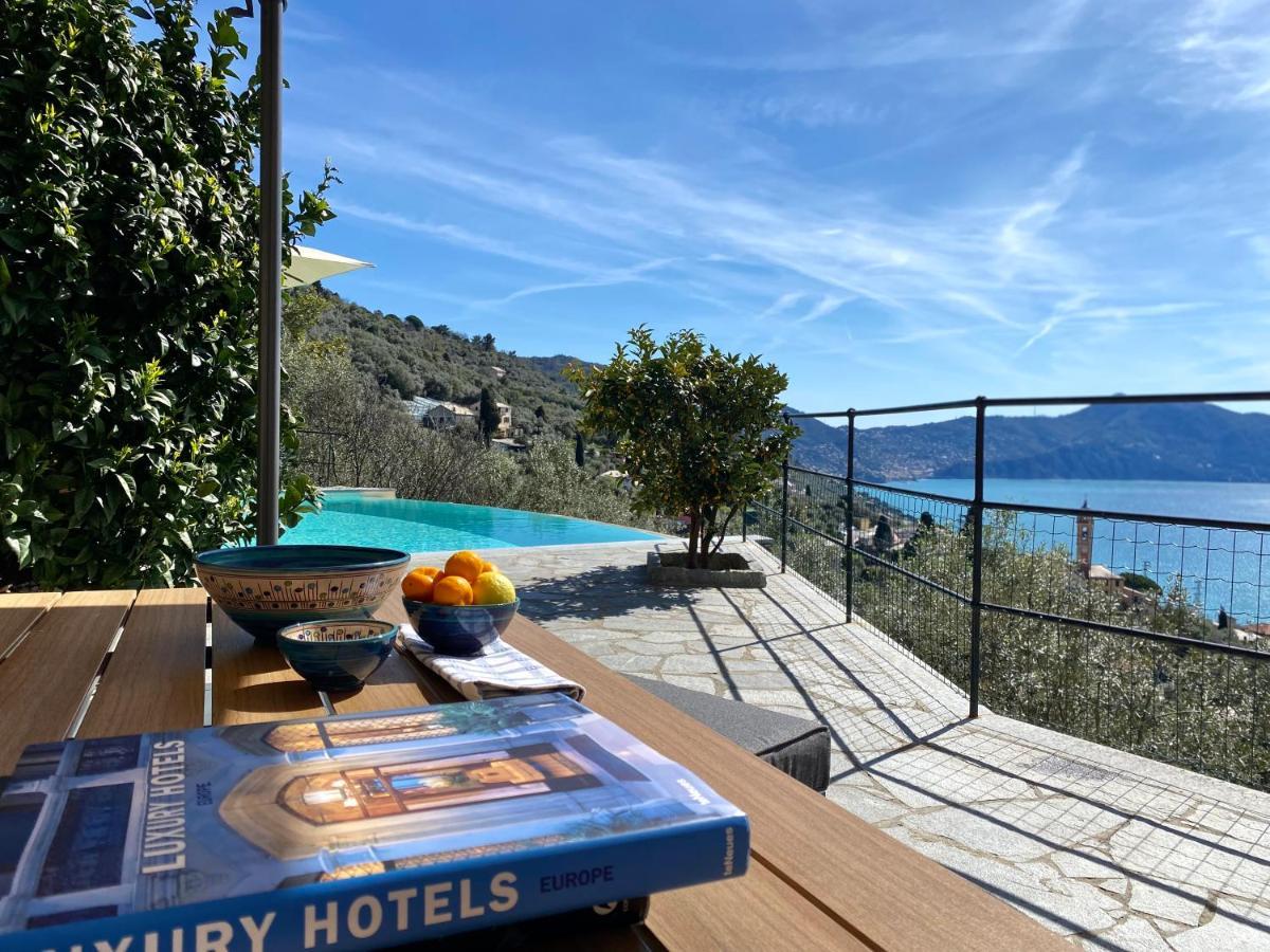 Casaviva - Ampio Trilocale Vista Mare Con Piscina - Pieve Alta Apartment Pieve Ligure Luaran gambar