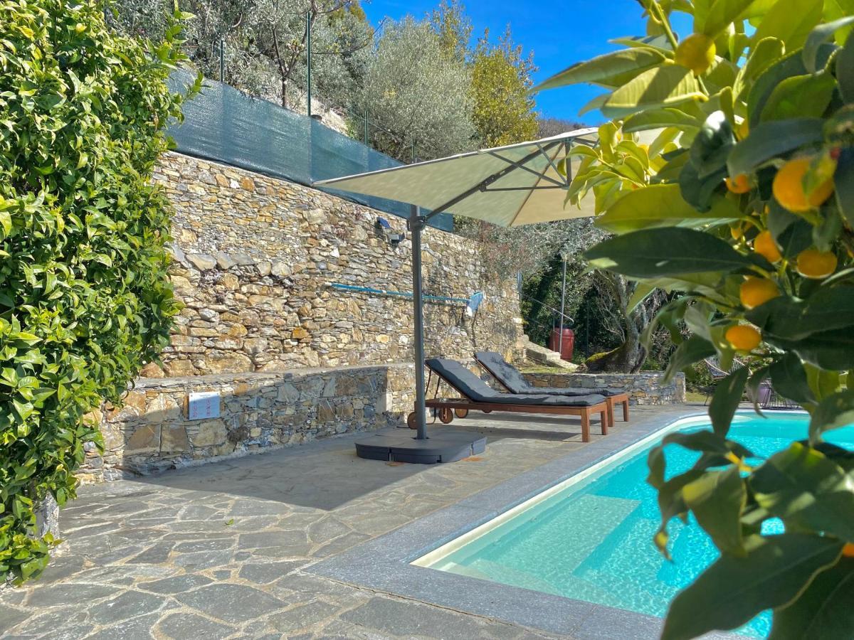 Casaviva - Ampio Trilocale Vista Mare Con Piscina - Pieve Alta Apartment Pieve Ligure Luaran gambar